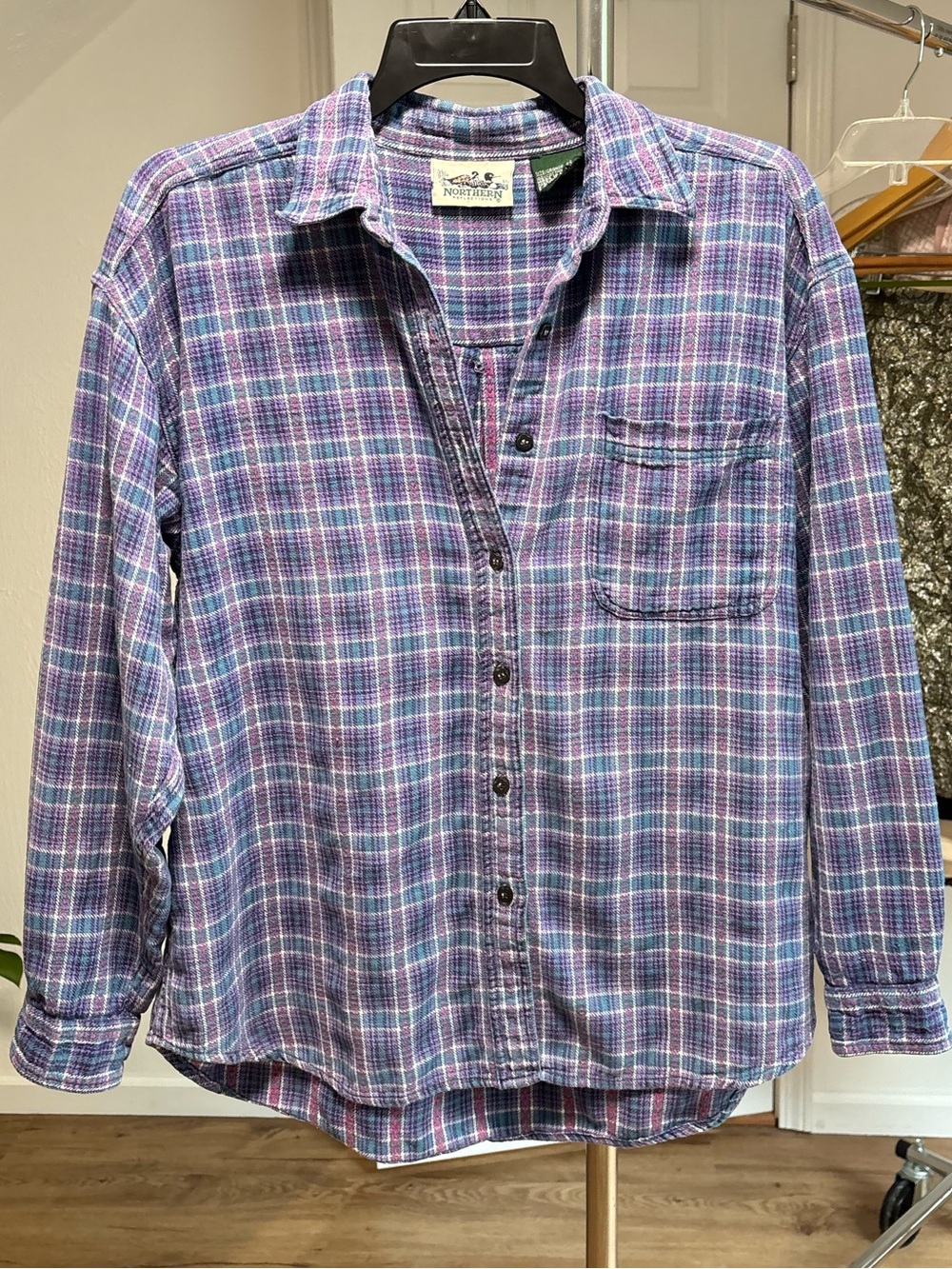Vintage Northern Reflections plaid button down, size large